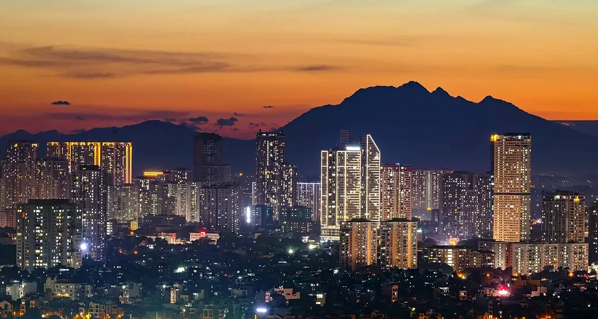 Hanoi skyline at dusk