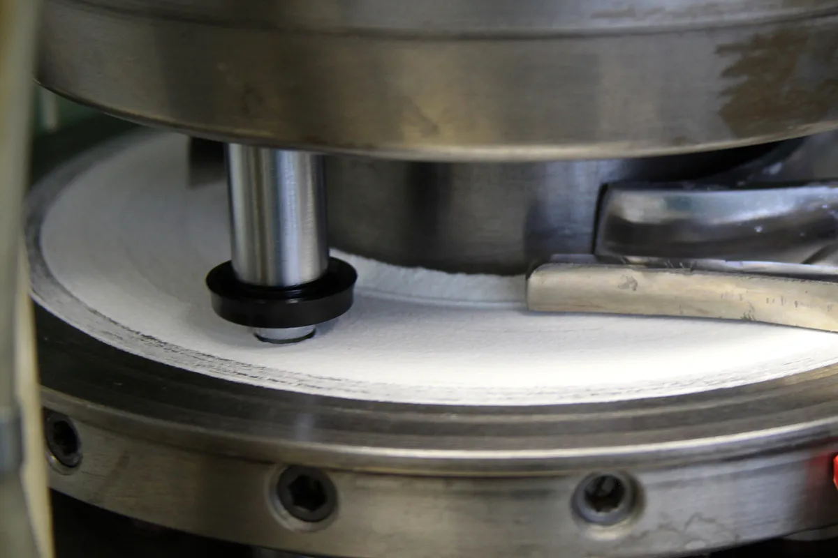 Rotary tablet press in operation